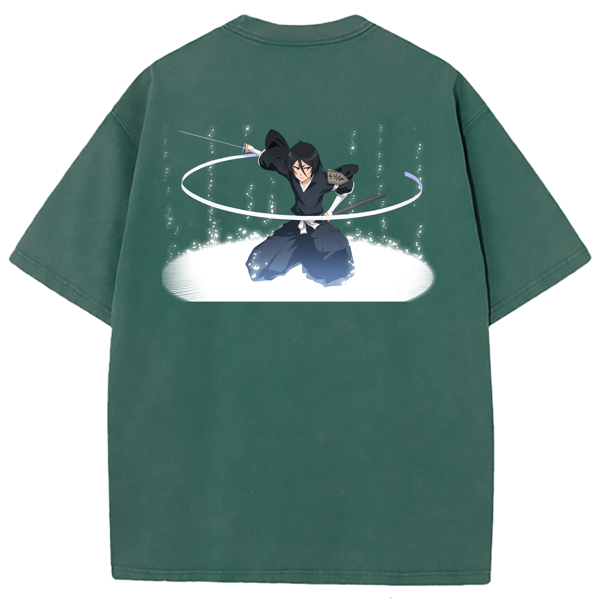 （画像用） ブリーチ 朽木ルキア BLEACH Kuchiki Rukia 綿100% ヴィンテージ風 半袖Tシャツ（背面プリント）